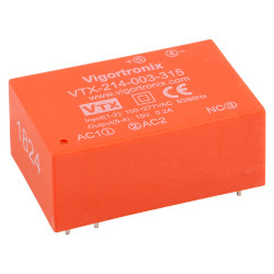 Vigortronix VTX-214-003-315 3W HIGH PERFORMANCE AC-DC CONVERTER 85-305V - 15V
