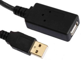 Przedłużacz USB, dł. 12m, kolor: Czarny
