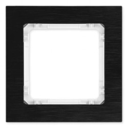 DECO Ramka uniwersalna pojedyncza - aluminium szczotkowane (ramka: czarna spód: biały) 12-0-DRA-1
