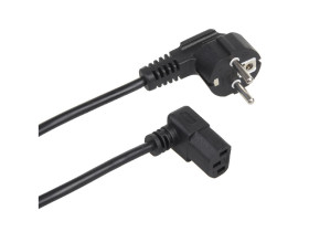 Kabel zasilający Maclean, kątowy, 3 pin, wtyk EU, 1.5m, MCTV-851