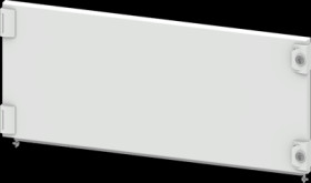 Compartment door, rectangular, sheet steel, (W x H x D) 800 x 350 x 25 mm, light gray, for built-in installation devices, 8PQ203