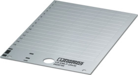 PVC device marker, (L x W) 9 x 20 mm, silver, carrier card with 75 pcs, 0828884