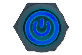 Panel pushbutton, 12mm, blue lighting