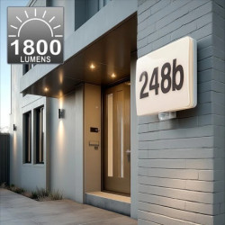 Lampa LED Maclean , numer domu, czujnik zmierzchu i ruchu, ściemnialna, 20W, IP65, barwa neutralna (4000K), 1600lm, MCE466 W