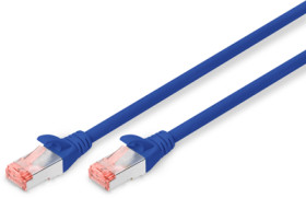 Patch cable, RJ45 plug, straight to RJ45 plug, straight, Cat 6, S/FTP, LSZH, 10 m, blue, DK-1644-100/B