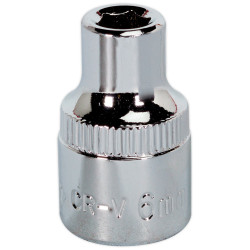 Sealey SP3806 Walldrive&#xAE; Socket 6mm 3/8&quot;sq Drive Fully Polished