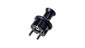 Wtyczka Prosta 16A Z/U Uni-Schuko 250V Ip44 Czarna Wt-40H