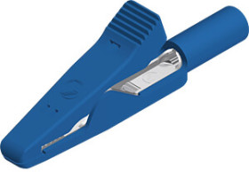 Alligator clip, blue, max. 4 mm, L 41.5 mm, CAT O, socket 2 mm, 930319102