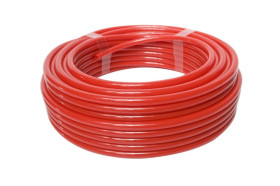 Przewód pneumatyczny PU poliuretanowy kalibrowany, fi 8x6 mm, czerwony (krążek 25 m)