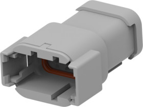 Pin housing, gray, 8 poles, DTM04-08PA-E003