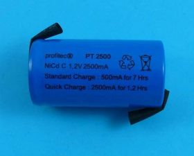 C 25,3x49,5 1,2V/2,5Ah Ni-Cd PROFITEC
