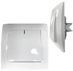 Włącznik Światła Pojedynczy Podświetlany Łącznik Jednobiegunowy Biały WESA