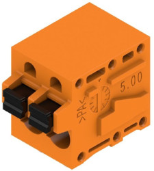 PCB terminal, 2 pole, pitch 5 mm, AWG 24-12, 20 A, spring-clamp connection, orange, 1331700000