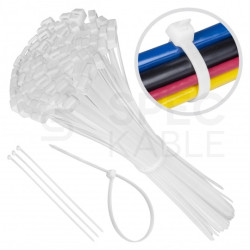Opaski zaciskowe kablowe 2,5x80mm białe 100szt. ERKO
