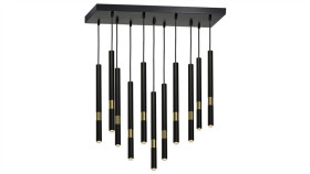 Lampa Wisząca Monza Black / Gold 11Xg9 8W Mlp6386 Milagro