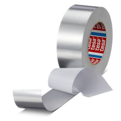 Taśma aluminiowa szerokość 50mm Taśma aluminiowa grubość folii 0.05mm Tesa wytrzymałość termiczna +50°C 9 N/cm