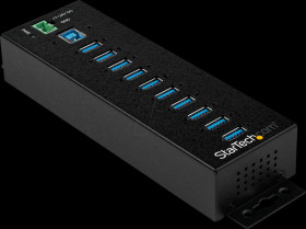 HB30A10AME USB 3.0 hub, 10-port, DIN holder, ESD, with power supply unit