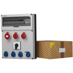 Rozdzielnica budowlana z licznikiem MID oraz łącznikiem GR-S/FI 32A 2x16A 4x230V Doktorvolt® DV-0465-F