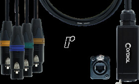 CDX 0,7 FN 3 QUAD-DMX Der Ethercon QUAD DMX-AES/EBU-Adapter nutzt jeweils ein Aderpärc