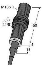 Czujnik indukcyjny Turck BI5-P18-RP6/S139-S90 10M, 10 - 30 V, 1 szt.