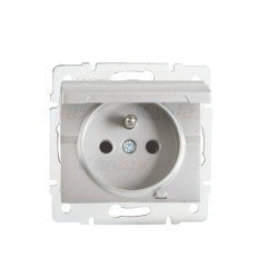 LOGI Gniazdo hermetyczne z klapką 2P+Z IP44 śrubowe 16A 250V Srebrny 33493