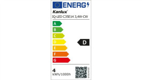 Żarówka Led E14 Iq-Led C35e14 3,4W-Cw 470Lm 6500K Barwa Zimna Ra90 3 Lata...