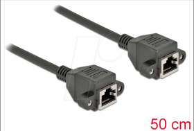 87008 Cat.6a extension cable, S/FTP, black, 0.5 m