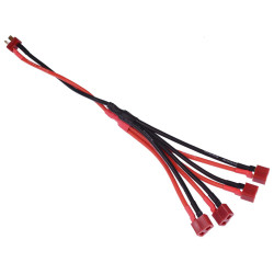 Deans Male to 4 x Female T Plug Adapter Lead 18AWG 260mm
