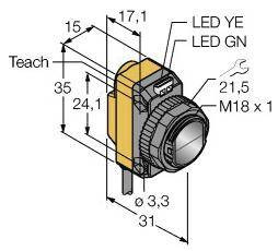 Czujnik dyfuzyjny Turck QS18EN6D W/30 3069208 1 szt.