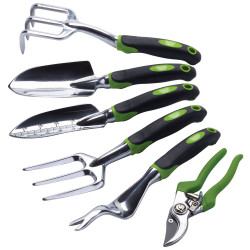 Draper 08996 Ergonomic Soft Grip Aluminium Garden Tool Set (6 Piece)