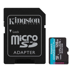 Karta Micro SD MicroSDXC, 128 GB Nie 3D TLC, Kingston Canvas Go! Plus