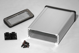 Aluminum RF enclosure, (L x W x H) 120 x 84 x 28 mm, natural, IP54, 1457J1202E