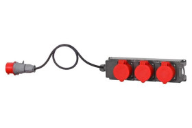 Rozdzielnica TRIBOX - gniazda 3x32A 5p, przewód OPD 5x4mm2 - 5m z wtyczką 32A 5p