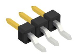 Pin header, 3 pole, pitch 2.54 mm, straight, black, 10080397