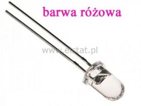 LED 5mm; różowa; jasność 600mcd