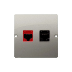 Simon Basic Gniazdo teleinformatyczne RJ45 kat.5e + RJ12 satynowy BM5T.02/29