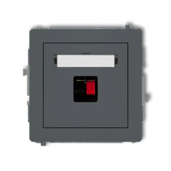 DECO Gniazdo głośnikowe pojedyncze grafitowy mat 28DGG-1