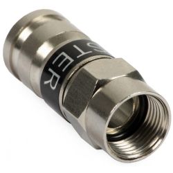 Wtyk antenowy F kompresyjny czarny MASTER na przewód RG6 TC6 Trishield 3SH75