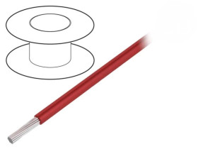 3251 RD005 Przewód na rolce o długości 30,5m linka Cu, 300V PVC czerwony 22 AWG