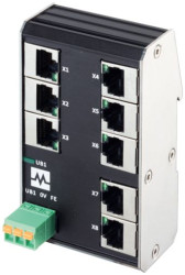 Hub sieciowy, porty RJ45: 8, Montaż na szynie DIN, 100Mbit/s