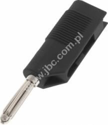 BSB 20 SW Wtyk izolowany 4mm z dodatkowym gniazdem 4mm, przyłącze przykręcane, 30A, czarny, Hirschmann, 930729100, BSB20SW