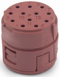 Contact insert, 12 pole, crimp connection, straight, 44420124