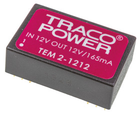 Przetwornica DC-DC, 2W, Uwe 10,8 → 13,2 V DC, Uwy 12V dc, Iwy 165mA, TRACOPOWER