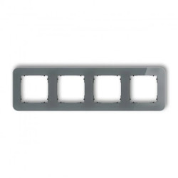 ICON Ramka uniwersalna poczwórna zaokrąglona - efekt szkła (ramka: grafitowa spód: czarny) 28-12-IRSZ-4