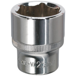 Sealey SP1225 WallDrive® Socket 25mm 1/2"Sq Drive Fully Polished