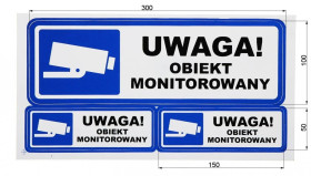 Naklejka /Uwaga obiekt monitorowany/ N-KPL-1 komplet