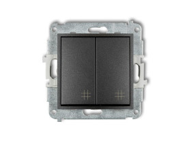 MINI Wyłącznik krzyżowy podwójny grafitowy 11MWP-66 KARLIK