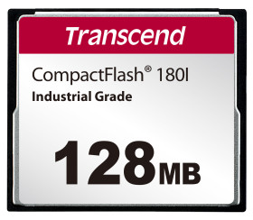 Karta pamięci flash CompactFlash, 128 MB, Transcend Tak CF180I SLC -25 → +85 (Extended Temp) °C, -40 →