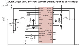 Fast, Accurate, 2-Phase, Single-Output Step-Down DC/DC Controller with Differential Output Sensing