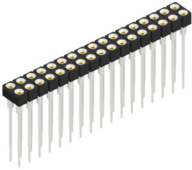 Socket header, 34 pole, pitch 2.54 mm, straight, 10042090